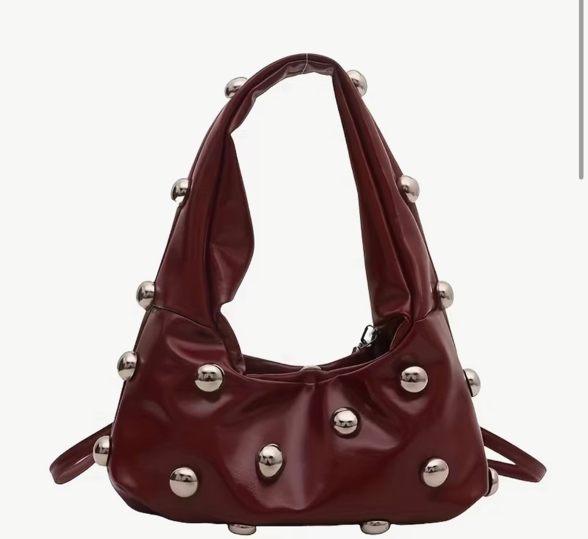 “Push my Buttons” burgundy crossbody bag