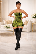 “Neon Illusion Curve Romper”- black & green