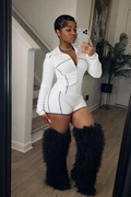 “White Contour” zip set (white/black)