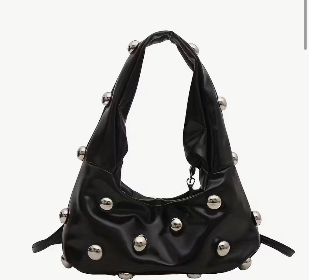 “Push my Buttons” black crossbody bag