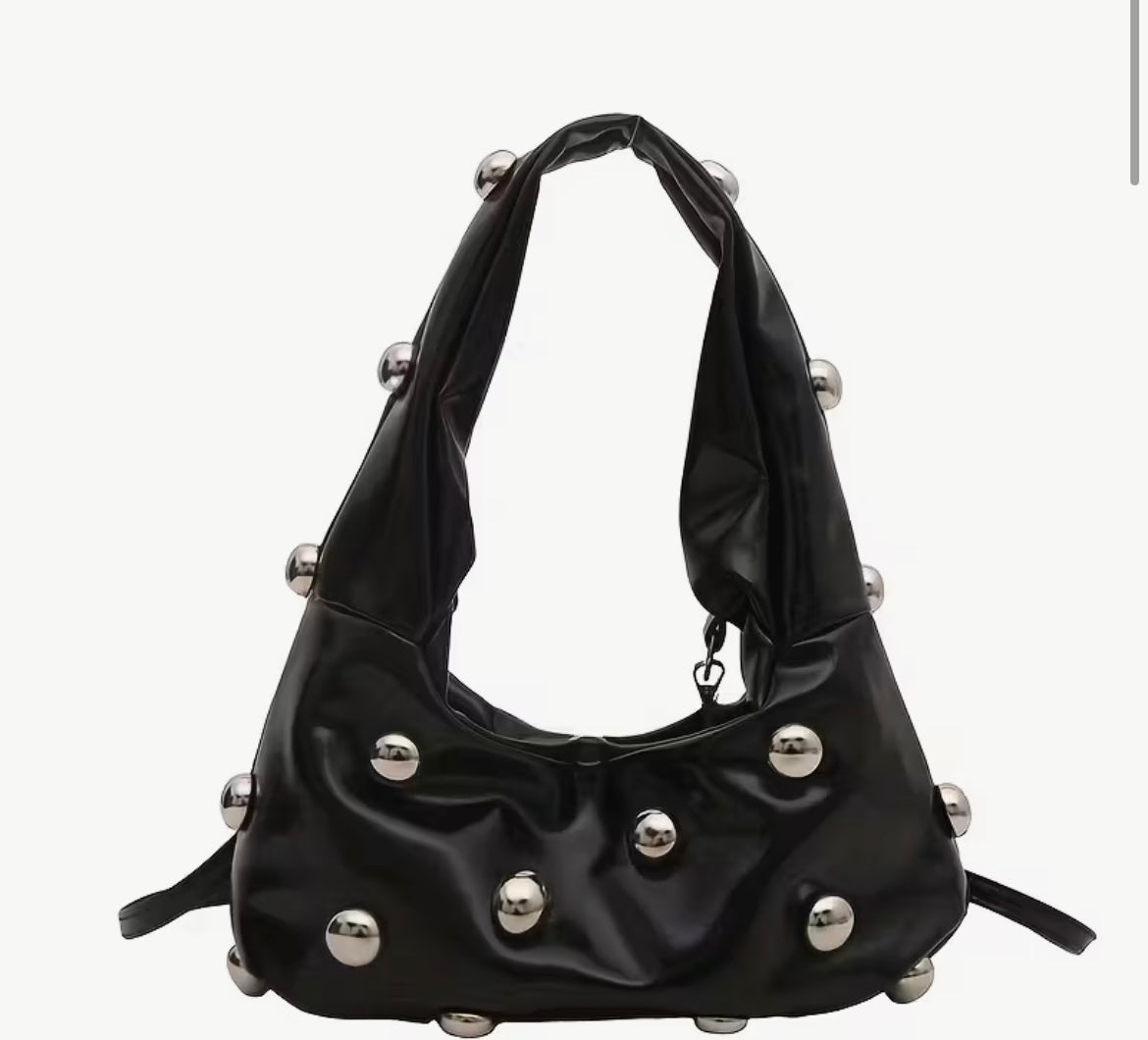 “Push my Buttons” black crossbody bag