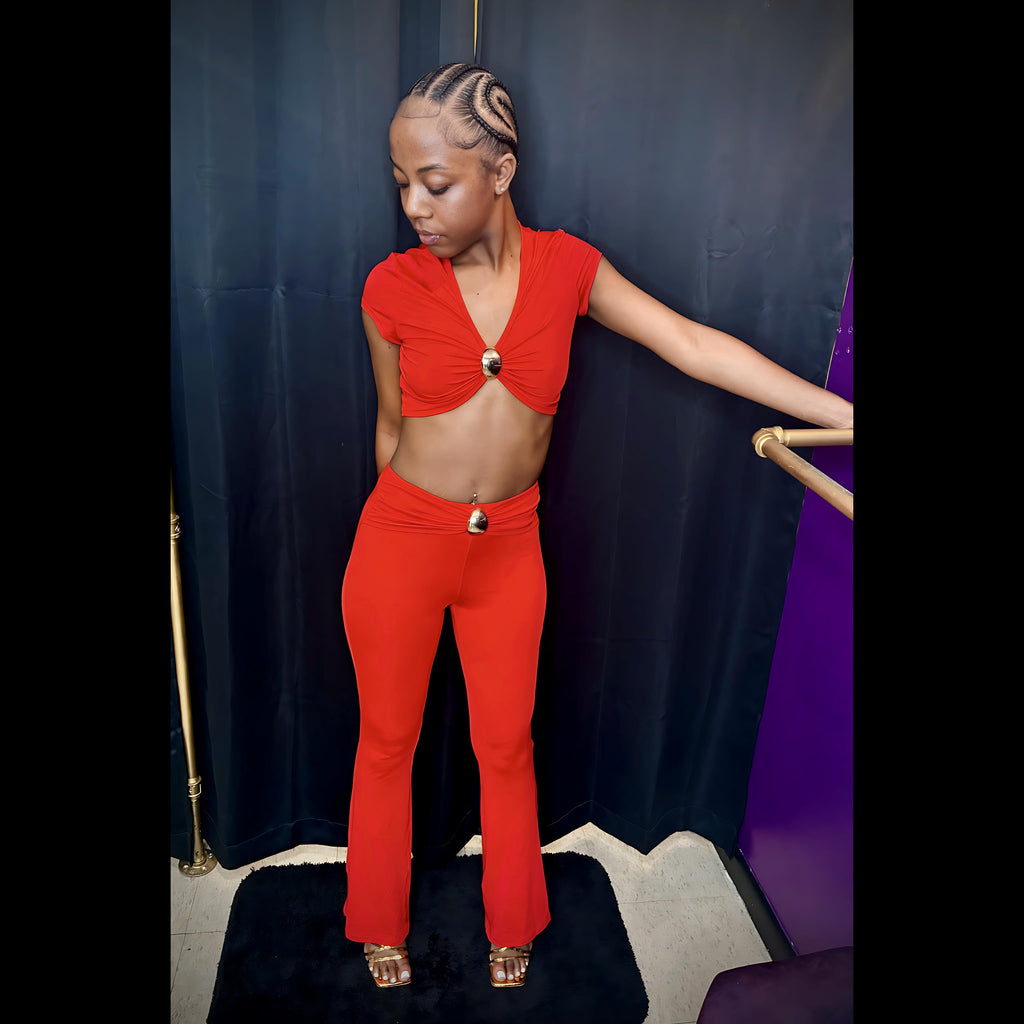 “Love Spell” red two piece set