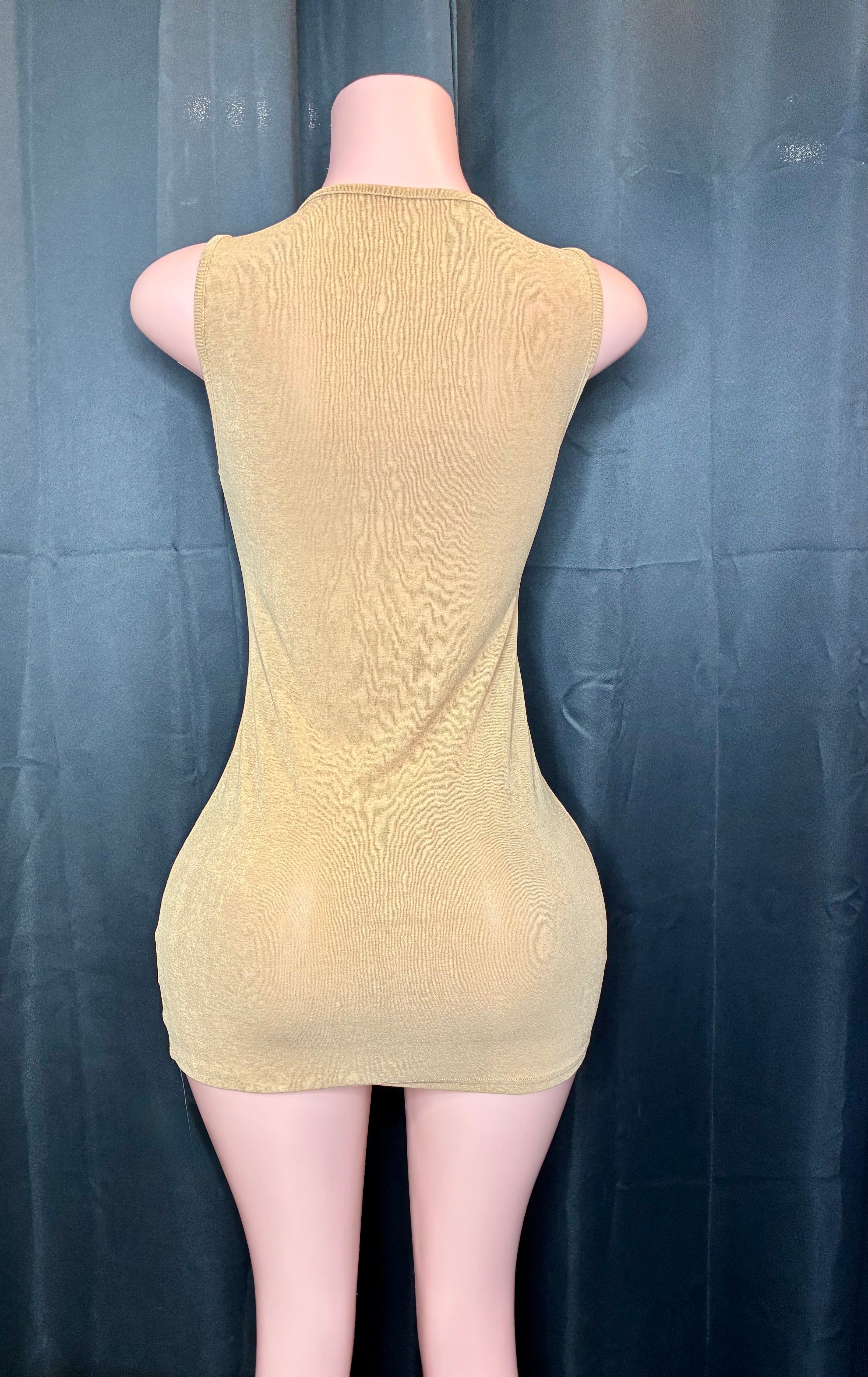 “Too Hot” tan mini dress
