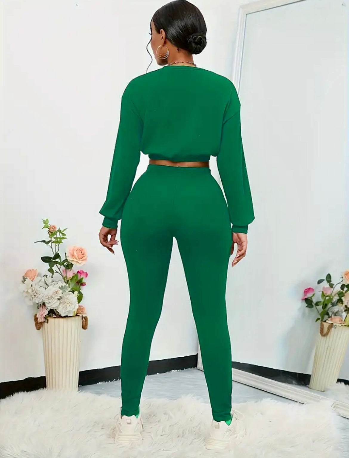 “The Original Energy” green/white two piece set