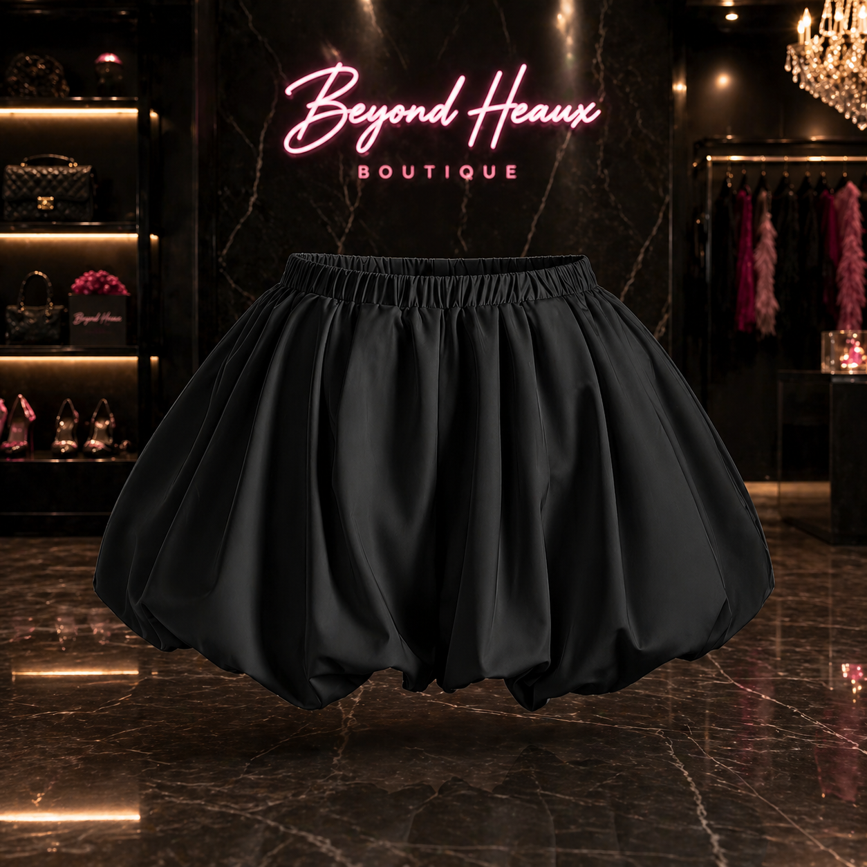 “Noir Volume Bubble SHORTS”