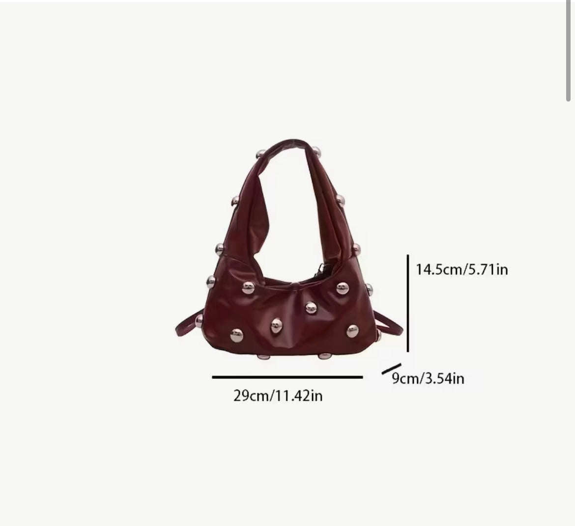 “Push my Buttons” burgundy crossbody bag