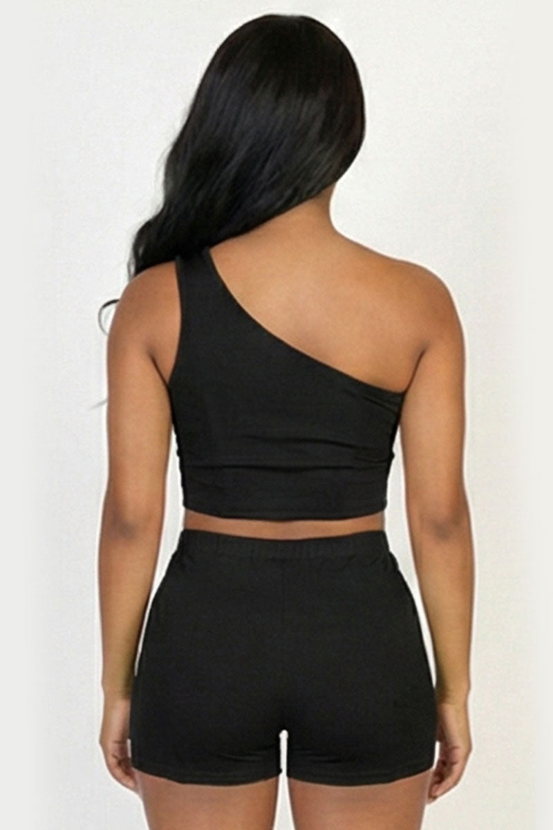 “Midnight Contour Short Set”- black