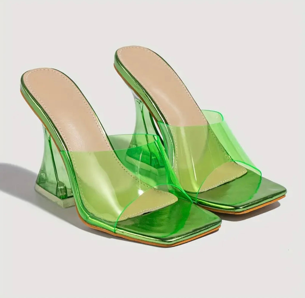 “Slime Me out” flip flop green heels