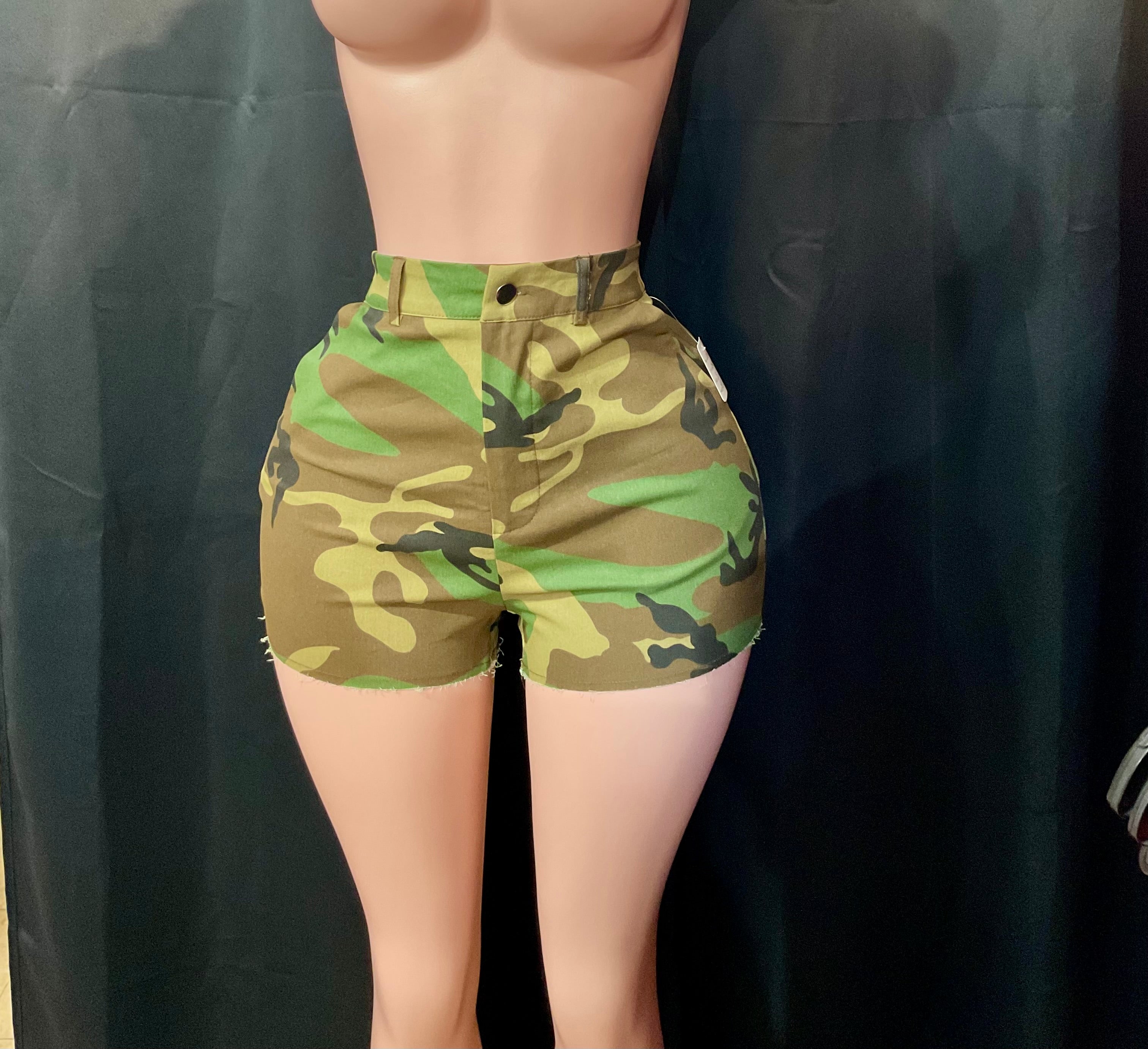 “Combat Cutie Camo Shorts”- camouflage
