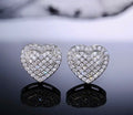 “Heart Studded” silver earrings