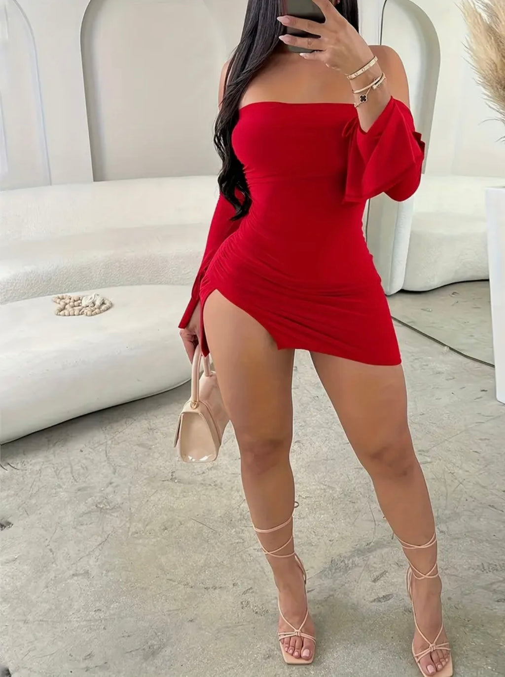 “You Wish” red mini dress