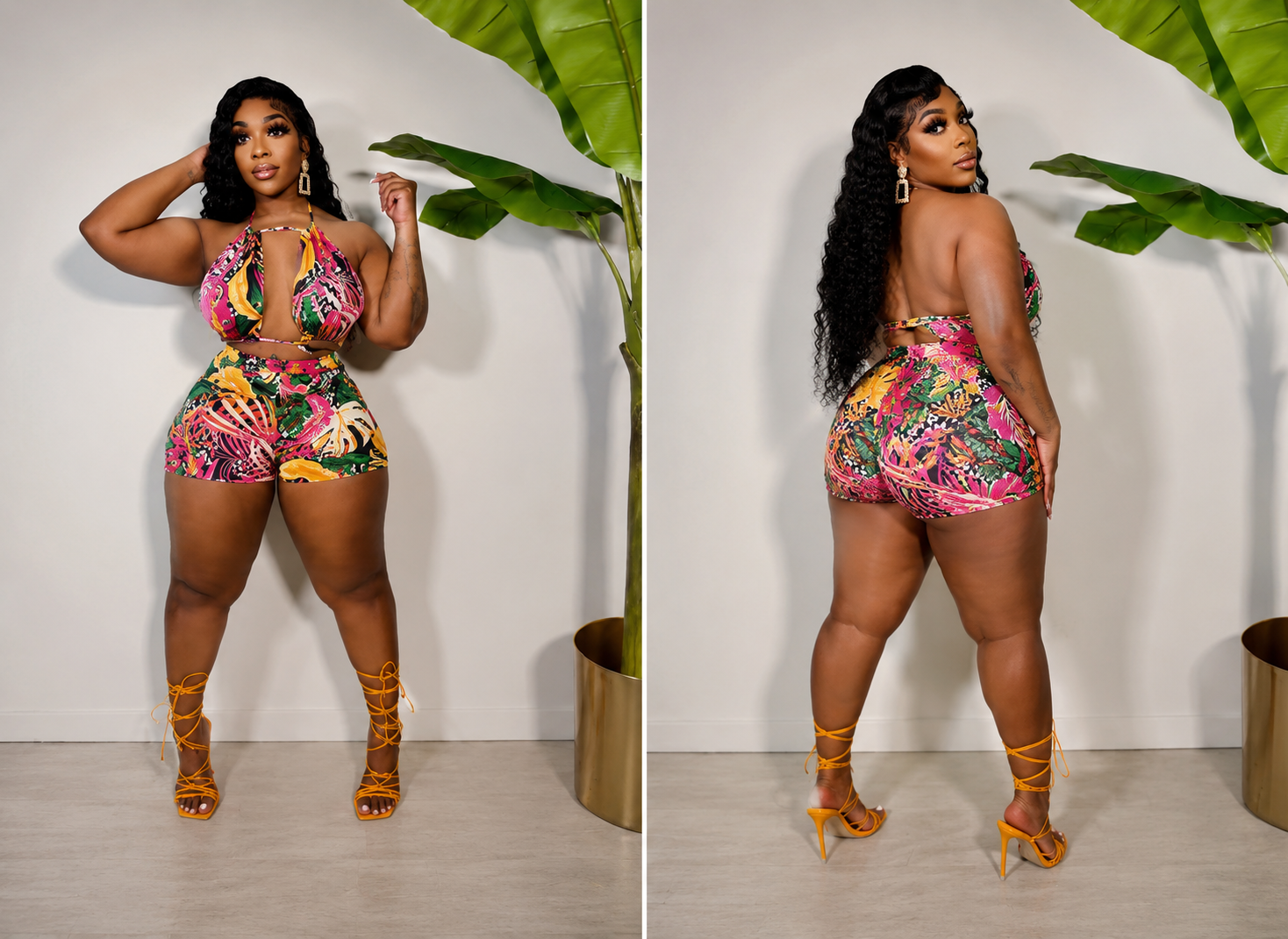 “Tropic Temptation Short Set”- multicolor (PLUS SIZE)