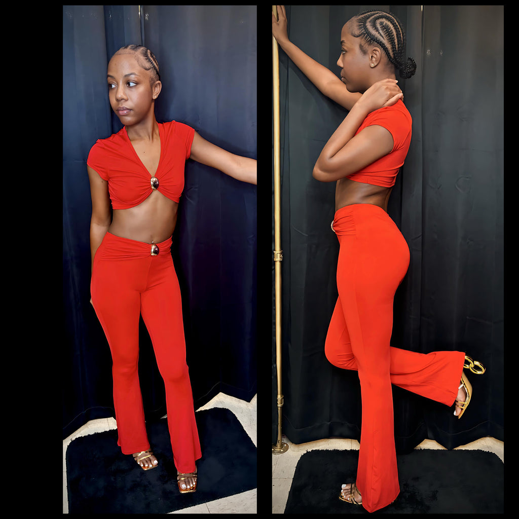 “Love Spell” red two piece set