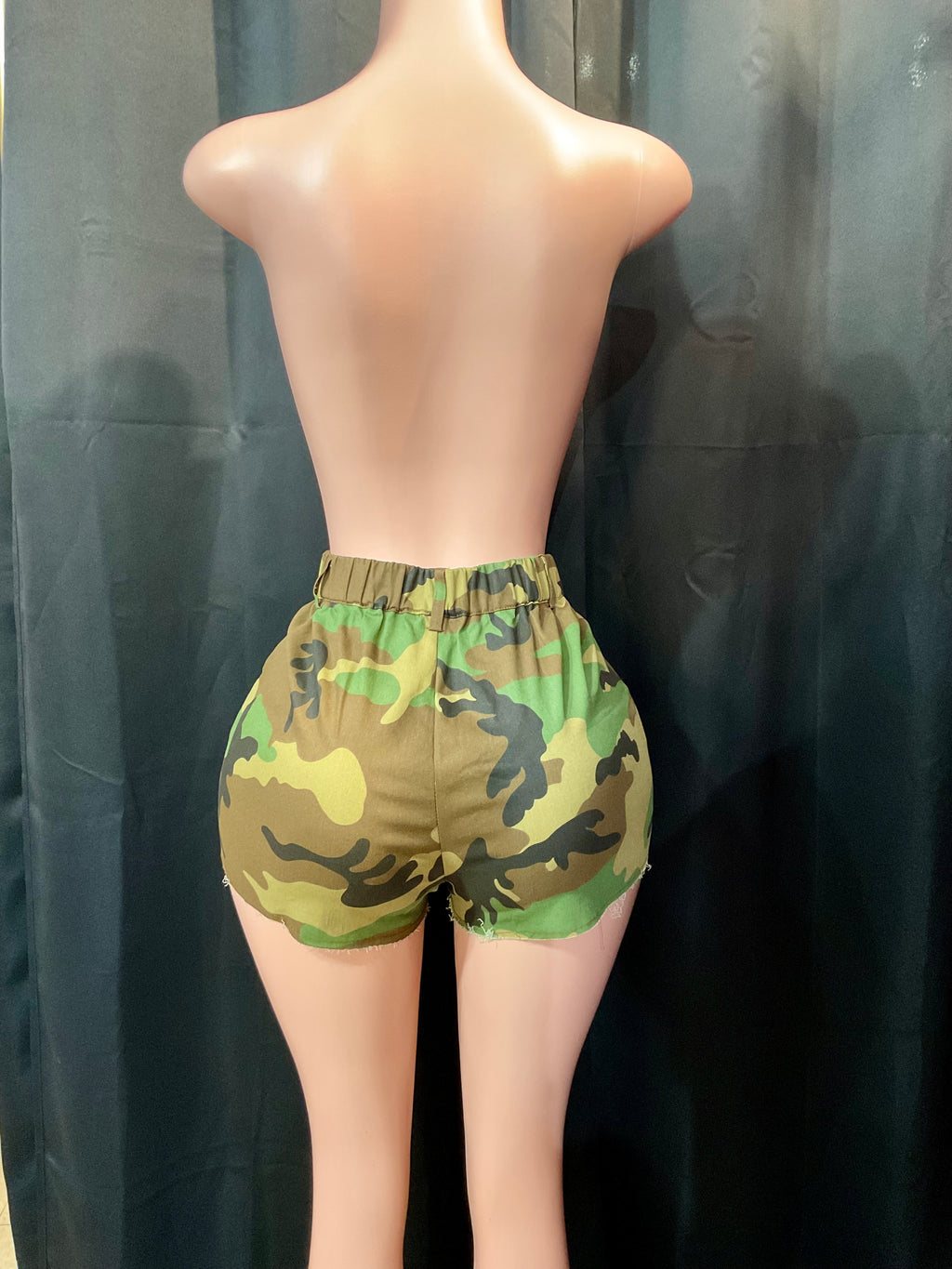 “Combat Cutie Camo Shorts”- camouflage