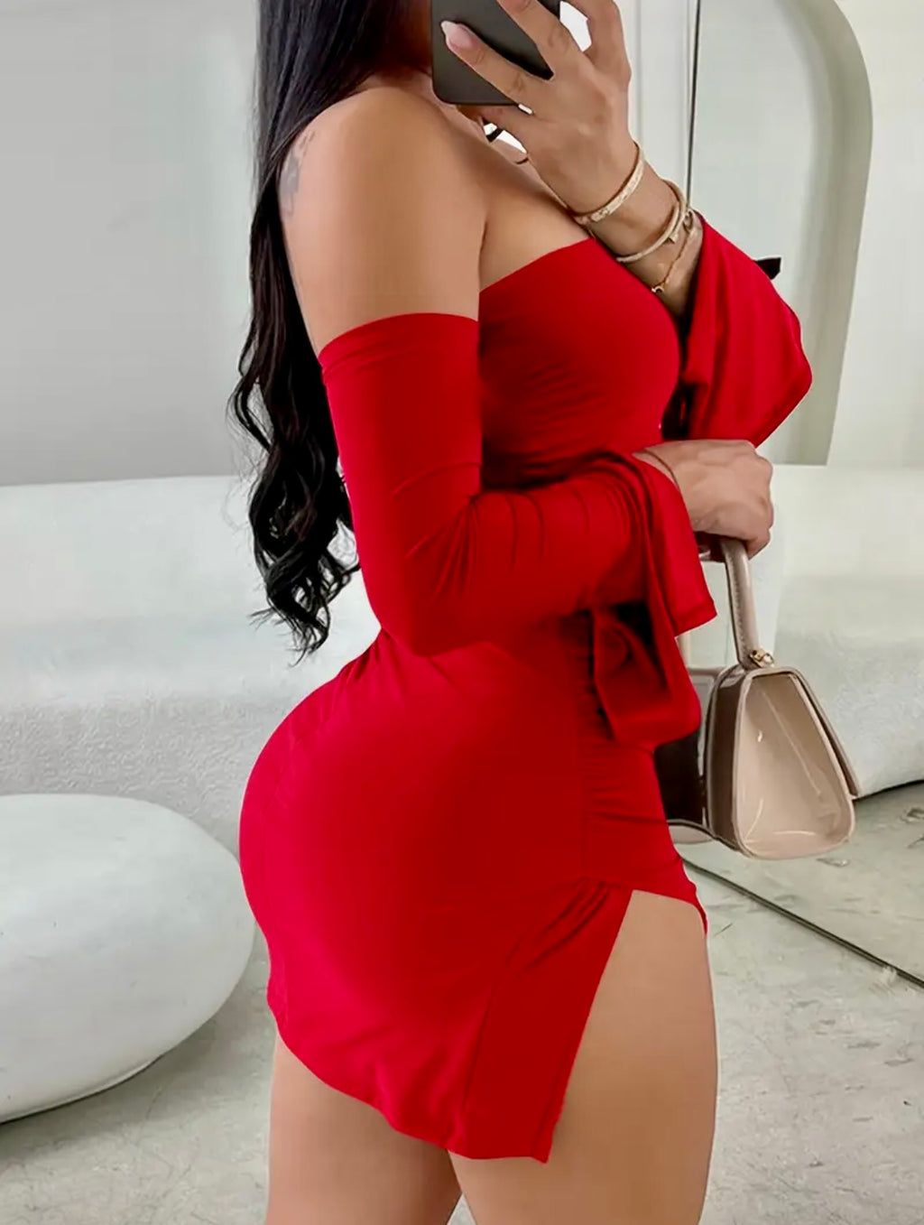 “You Wish” red mini dress