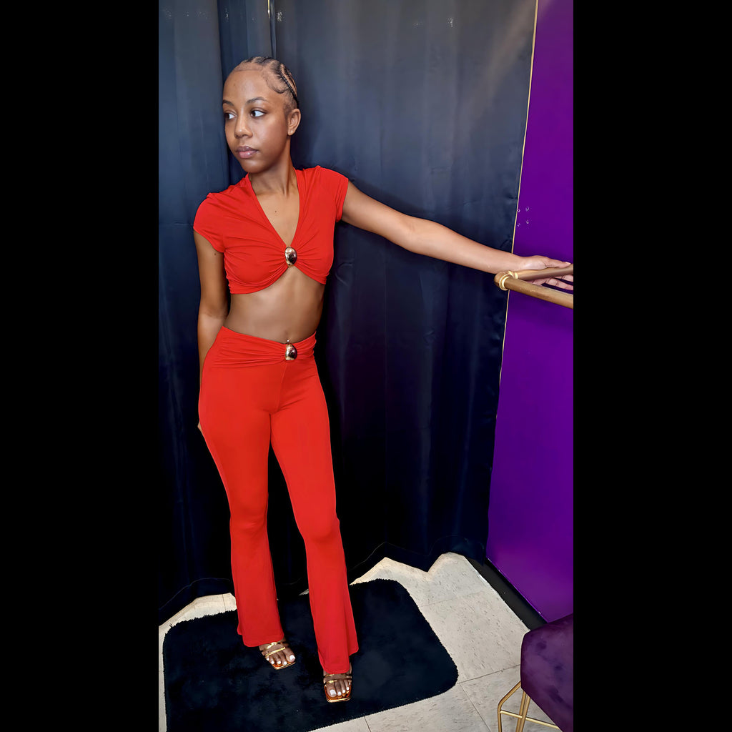 “Love Spell” red two piece set