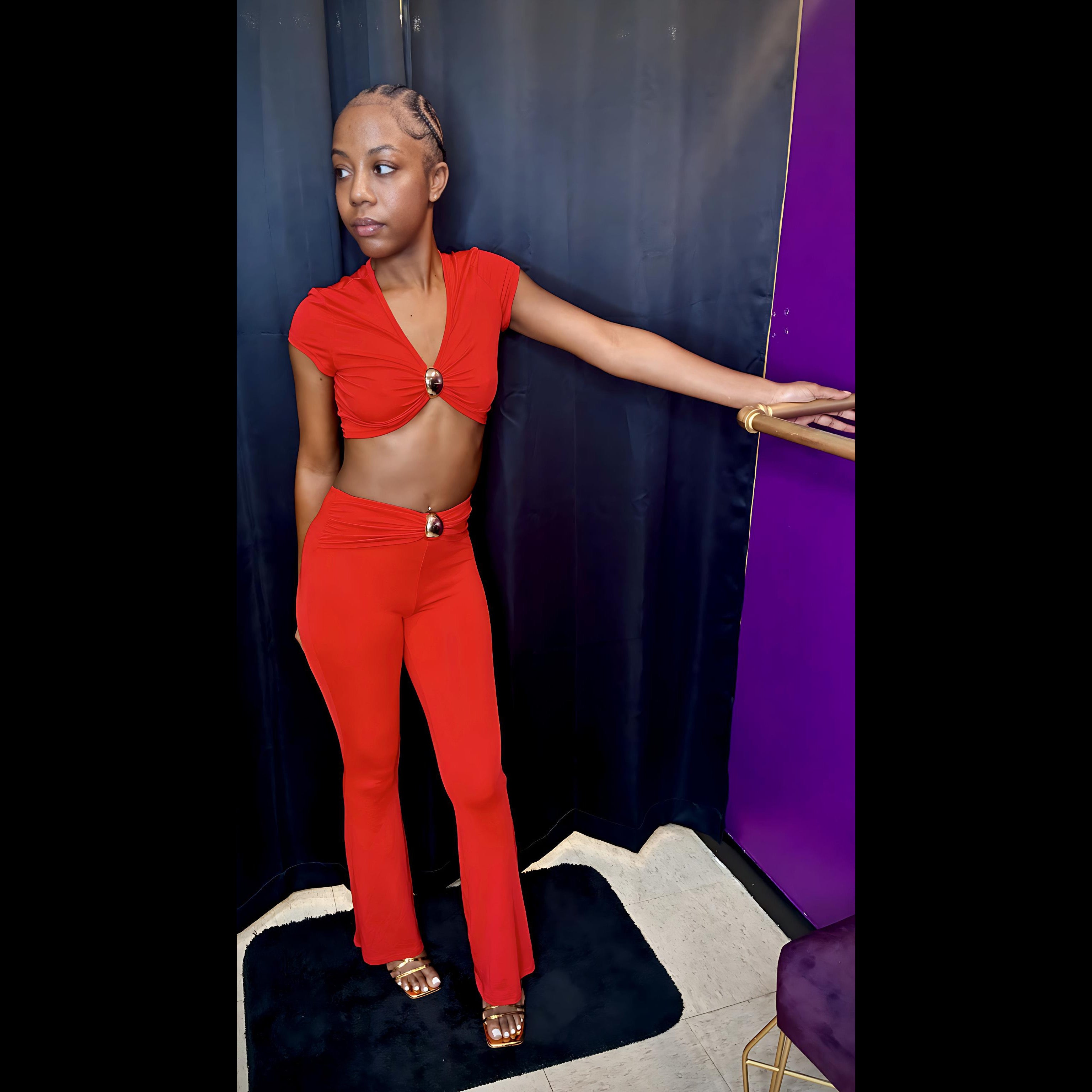 “Love Spell” red two piece set