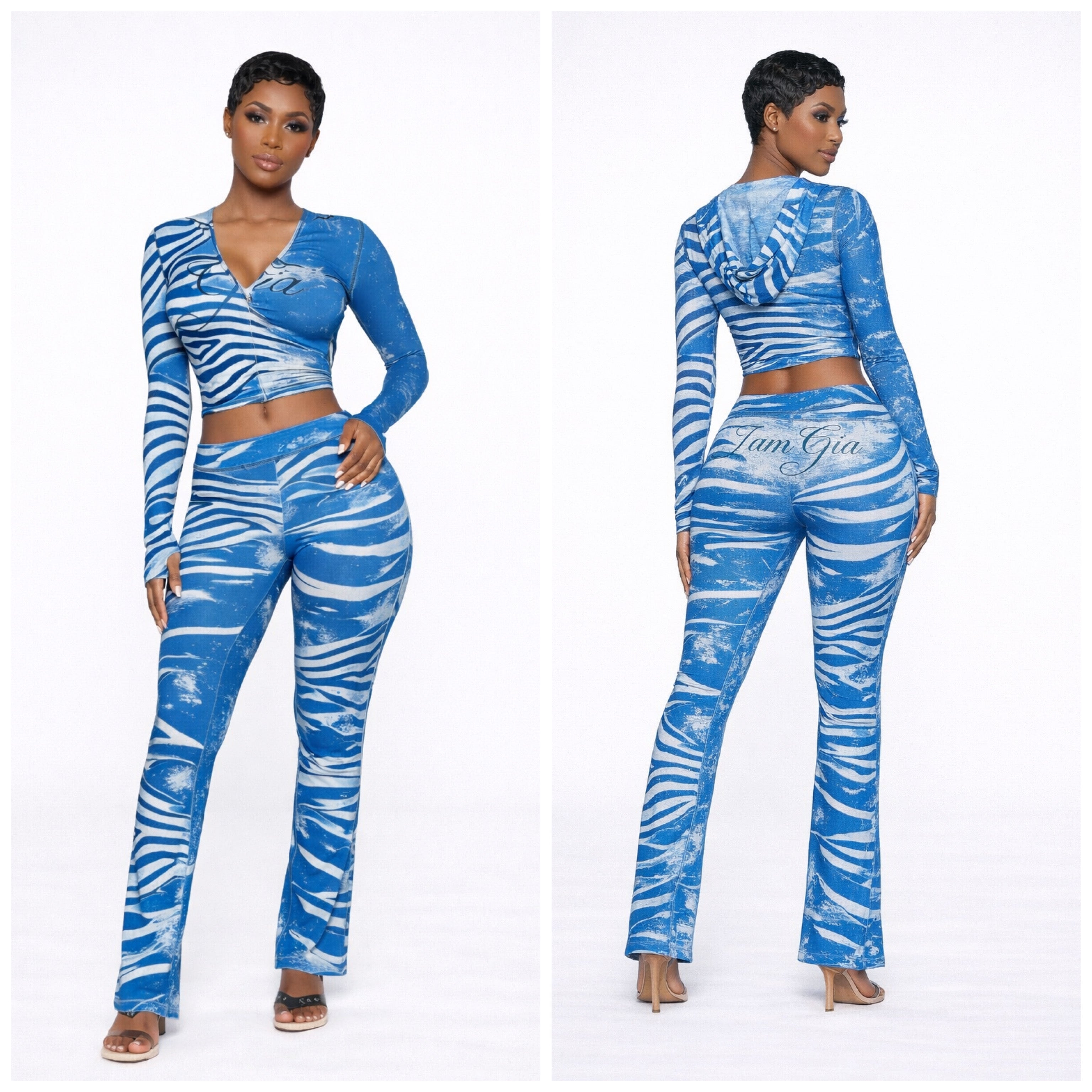 “Gia Gang: Blue Rush Set”- blue & white