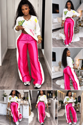 “Pink Waterfall” wide-leg pants