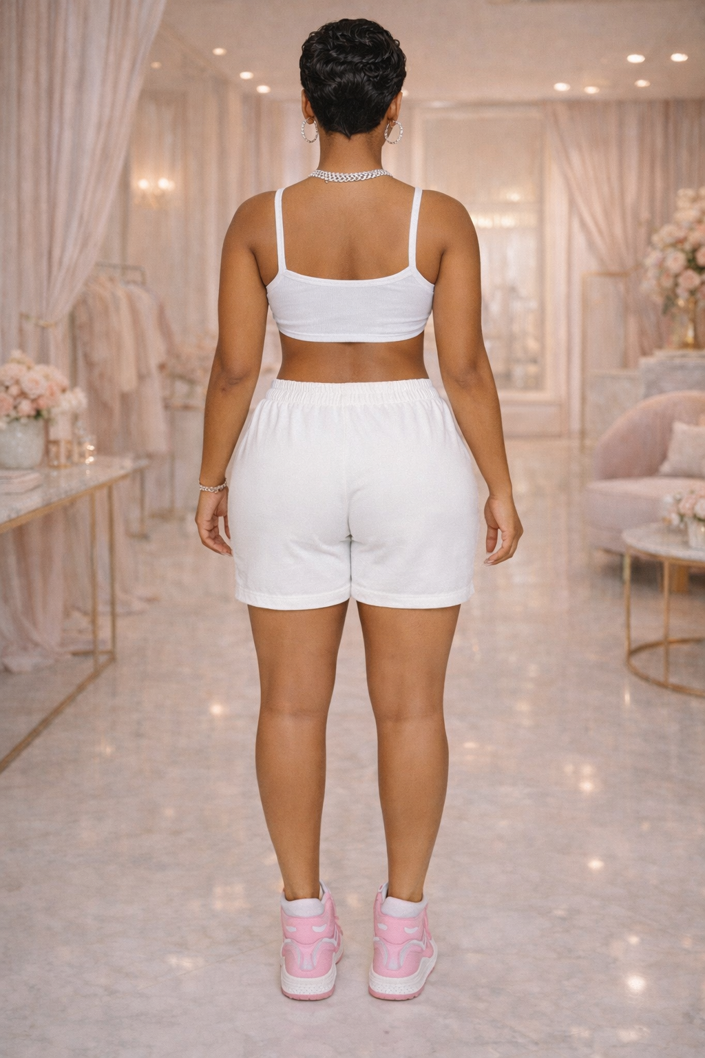 “Pretty Little Monster Short Set”- white