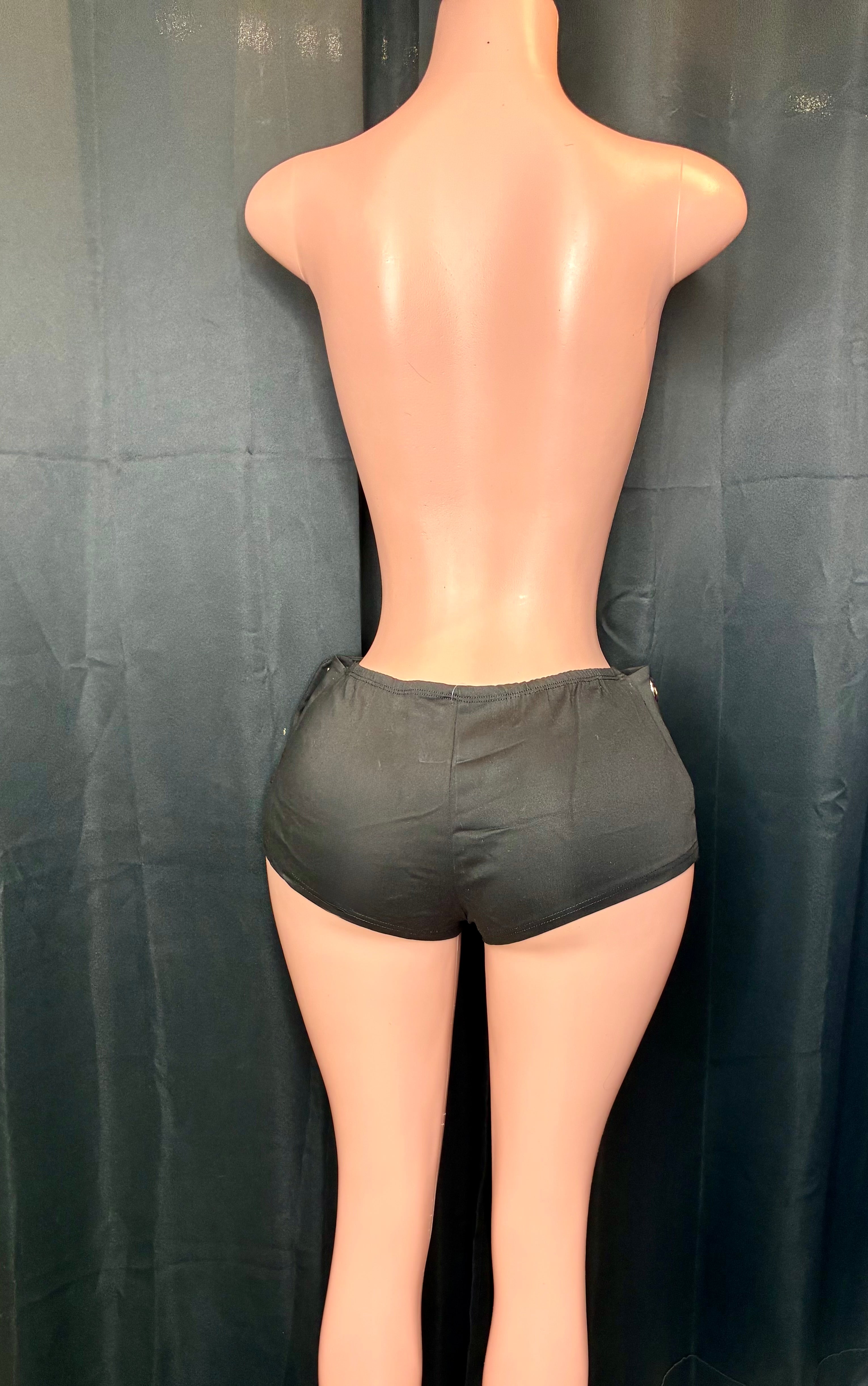 “Is it Heaux or Holes” mini black shorts