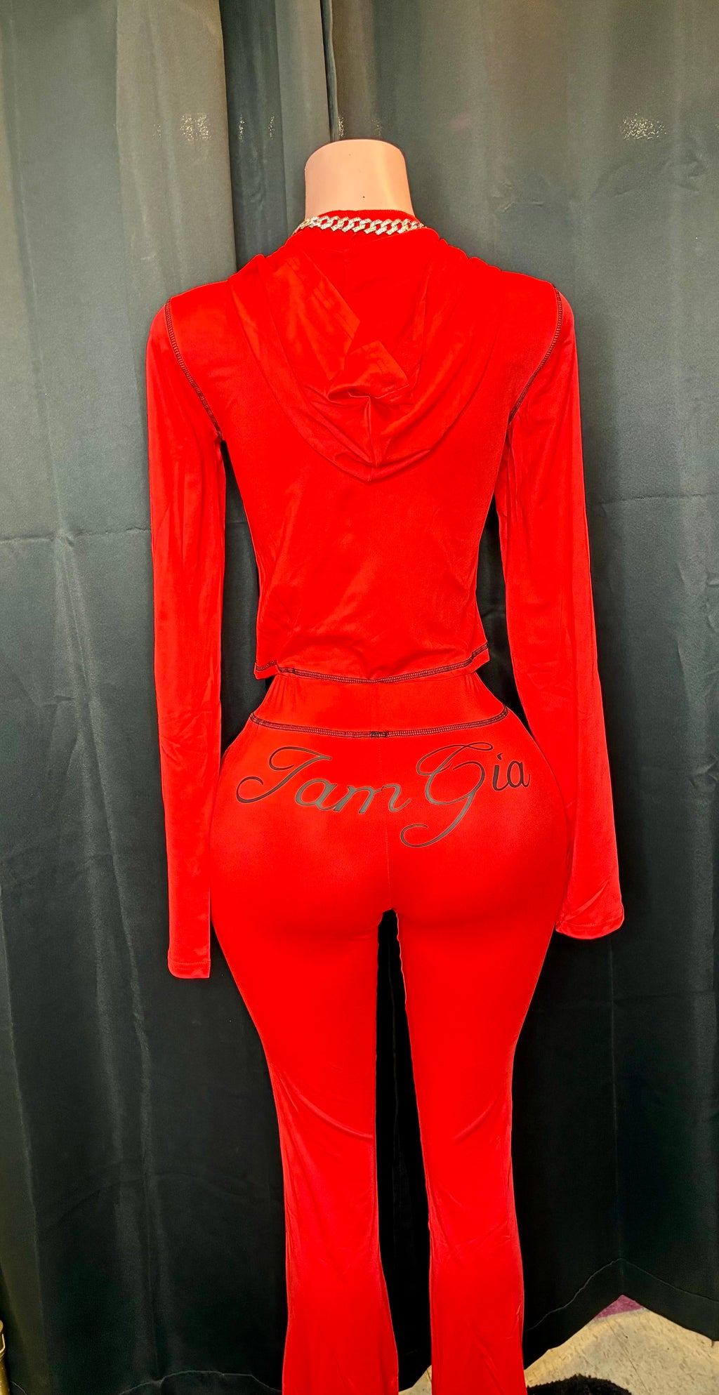 “Gia Gang” red/black two piece set