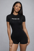 “Certified Toxic Romper” black & white