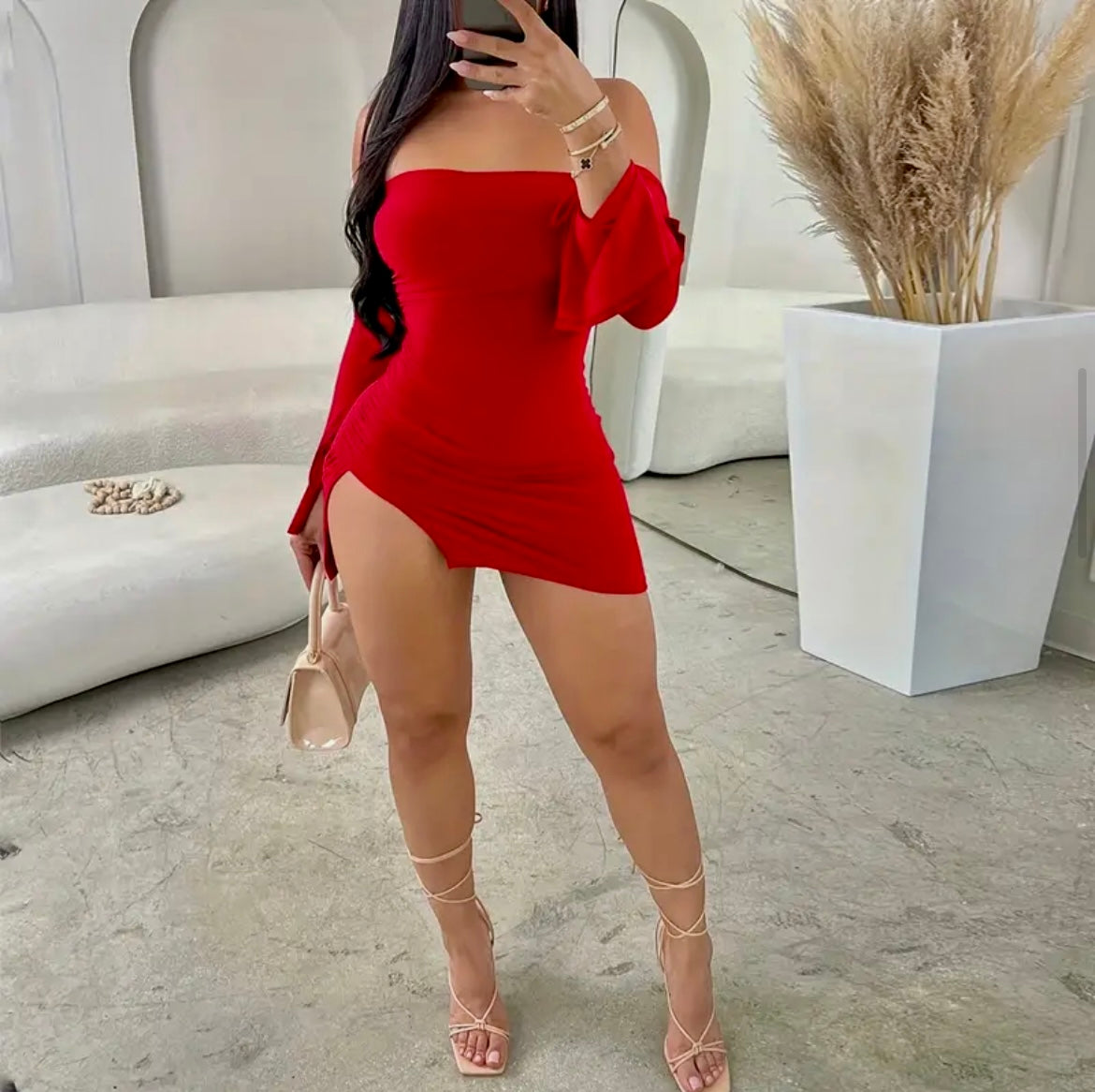“You Wish” red mini dress