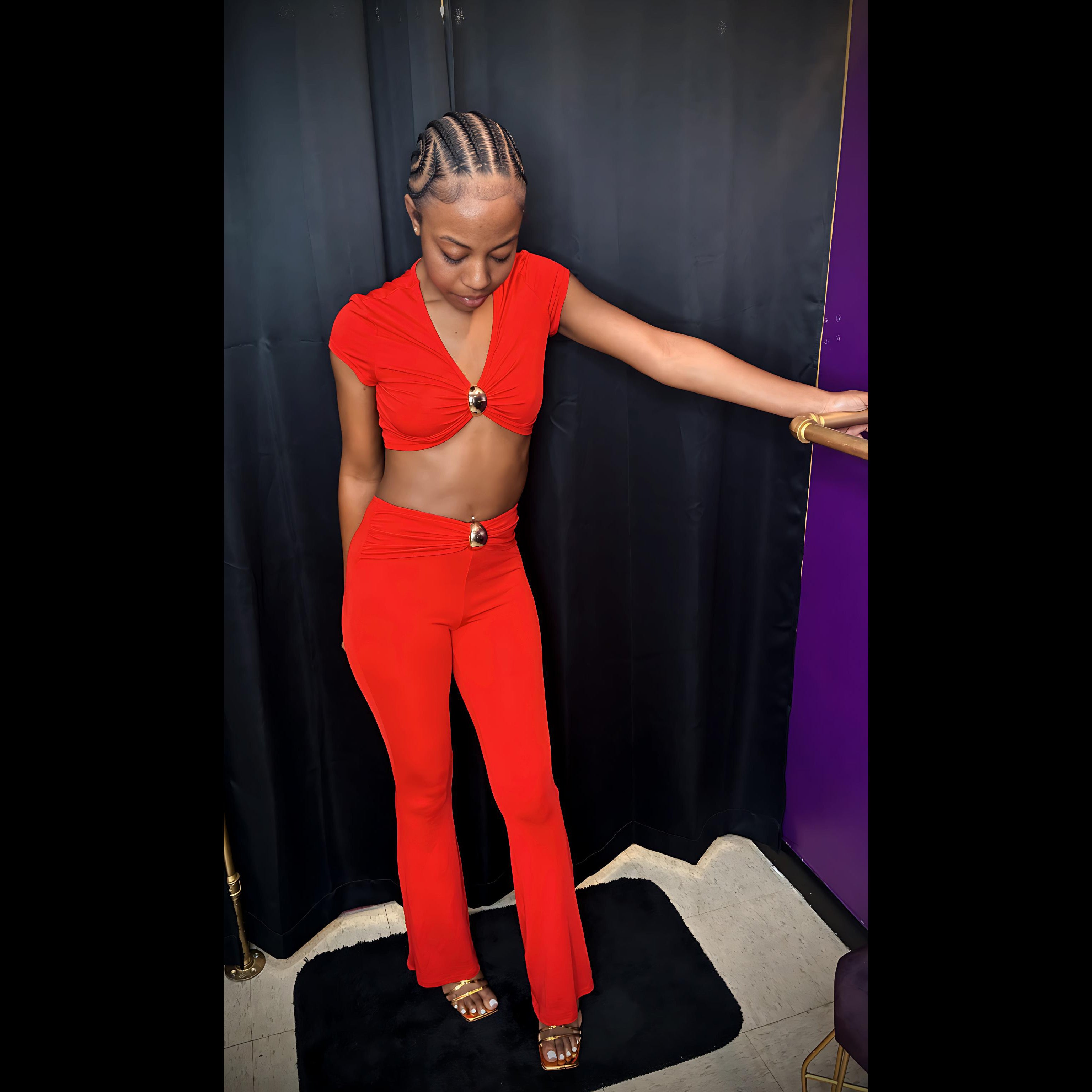 “Love Spell” red two piece set