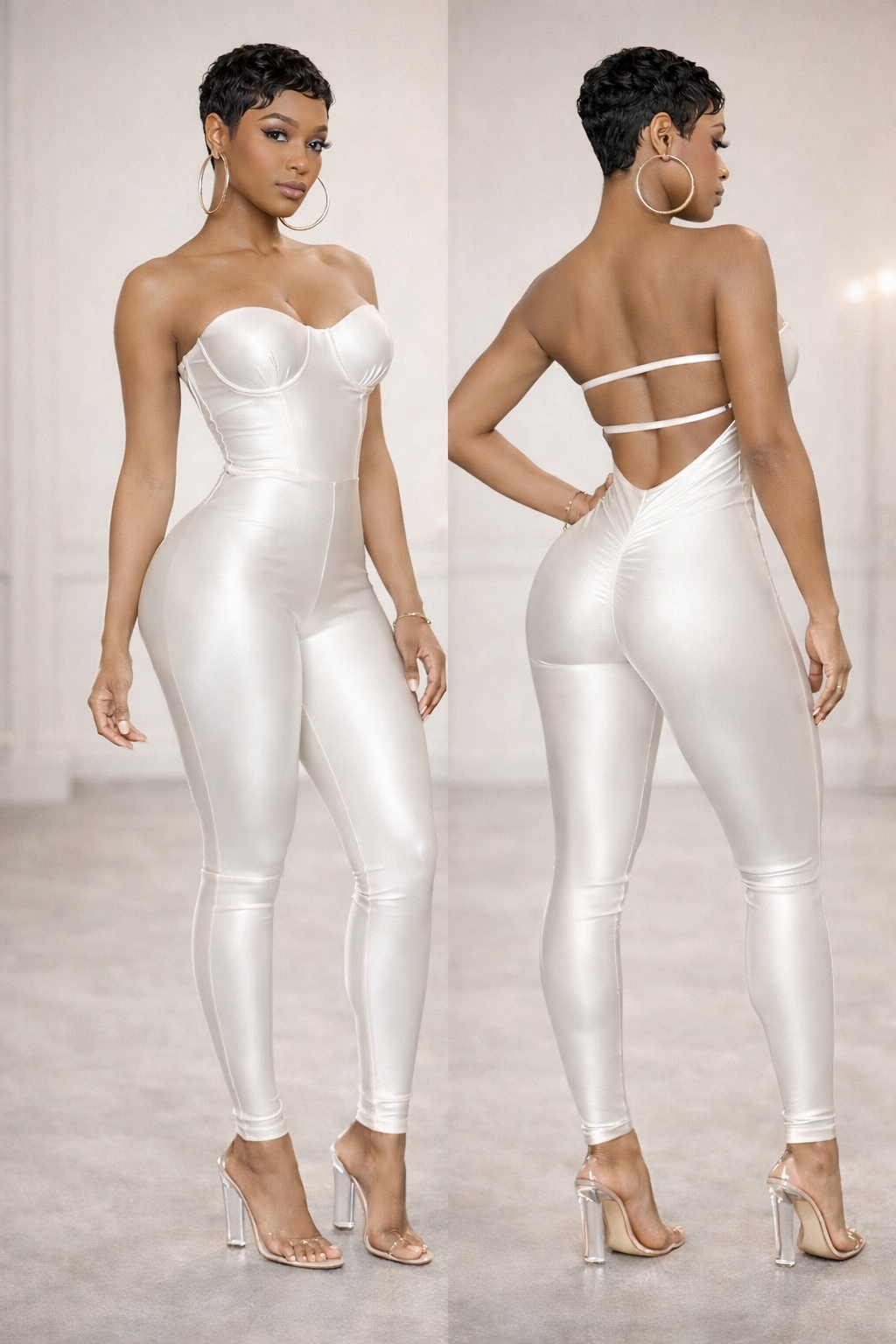 “Angel Energy” bustier bodycon jumpsuit