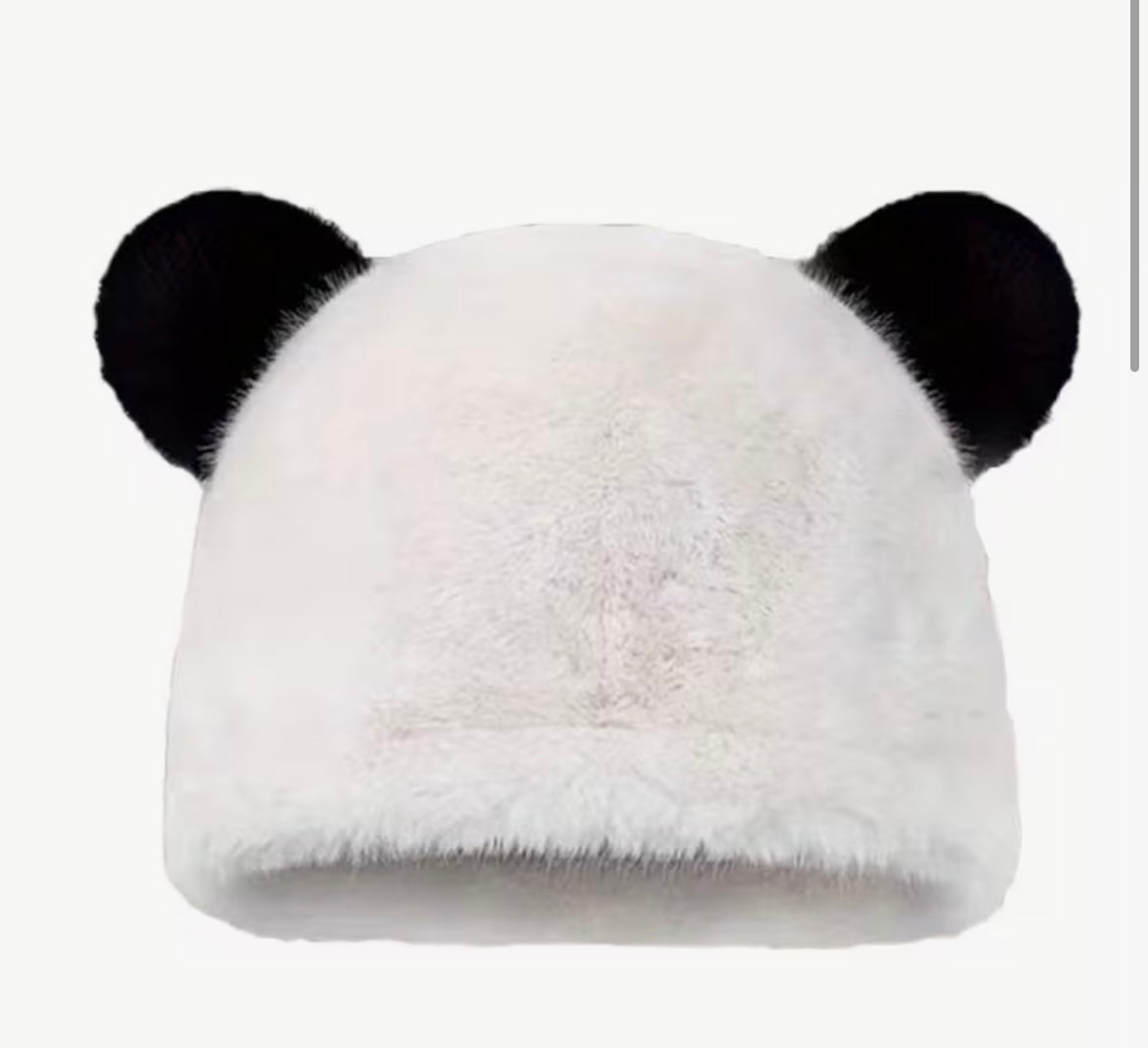 “Panda bear” fur skully