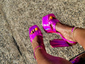 “Alicia” fuchsia chunky heel