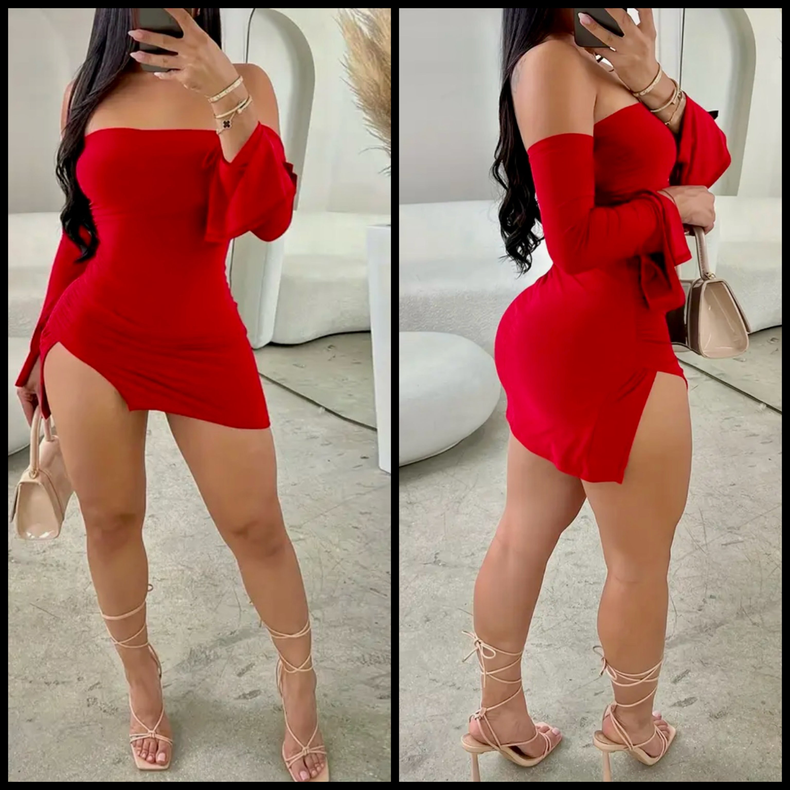 “You Wish” red mini dress