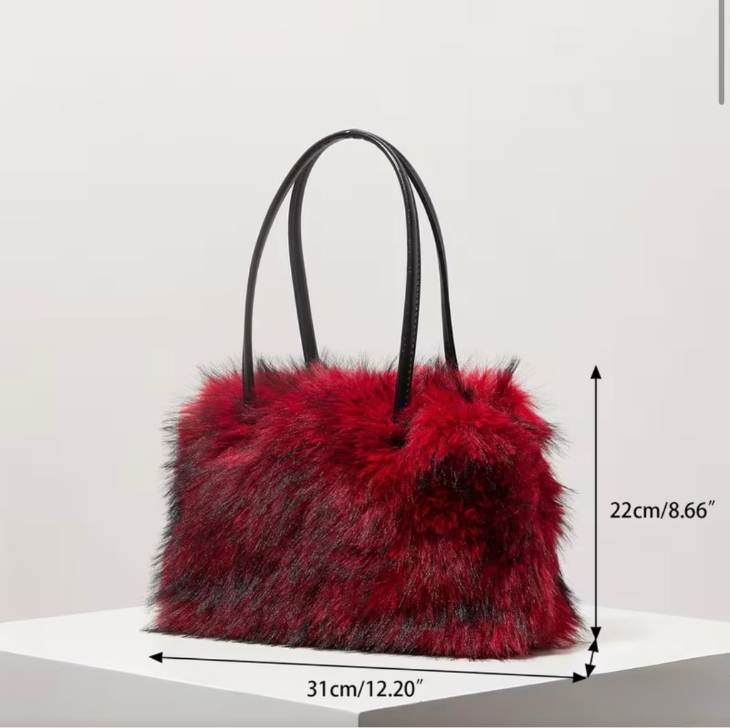 “Fur-Baby” red handbag