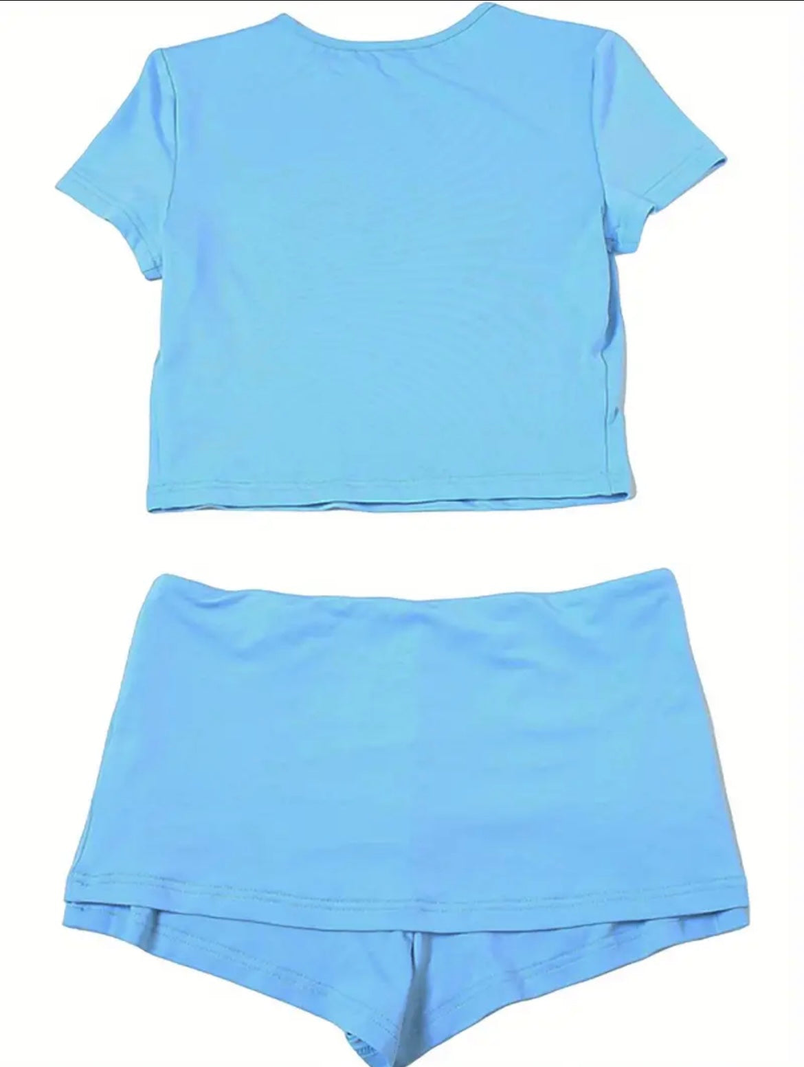 “Type Sh*t” fitted Skort Set-light blue