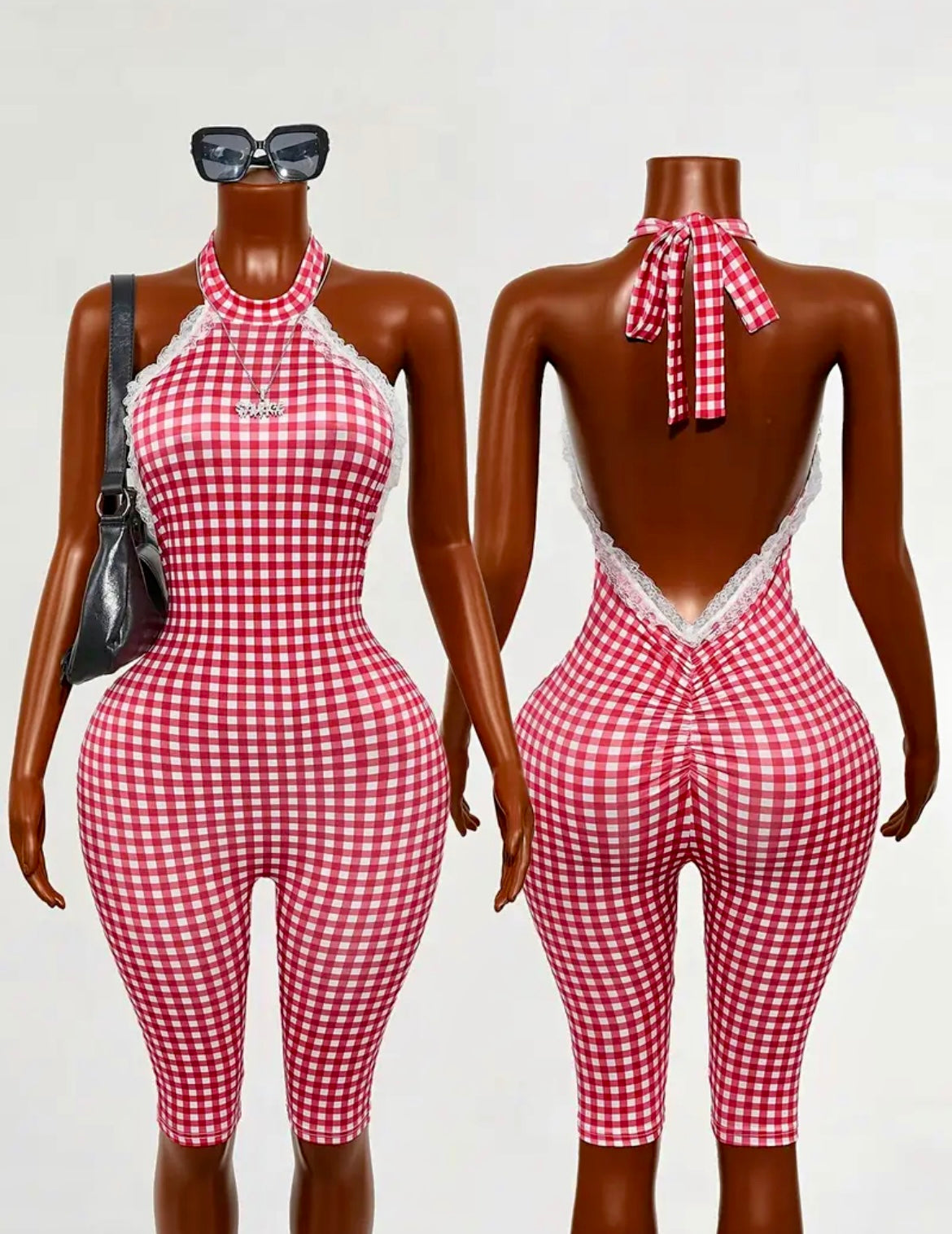 “ Picnic After Dark Romper”- red & white