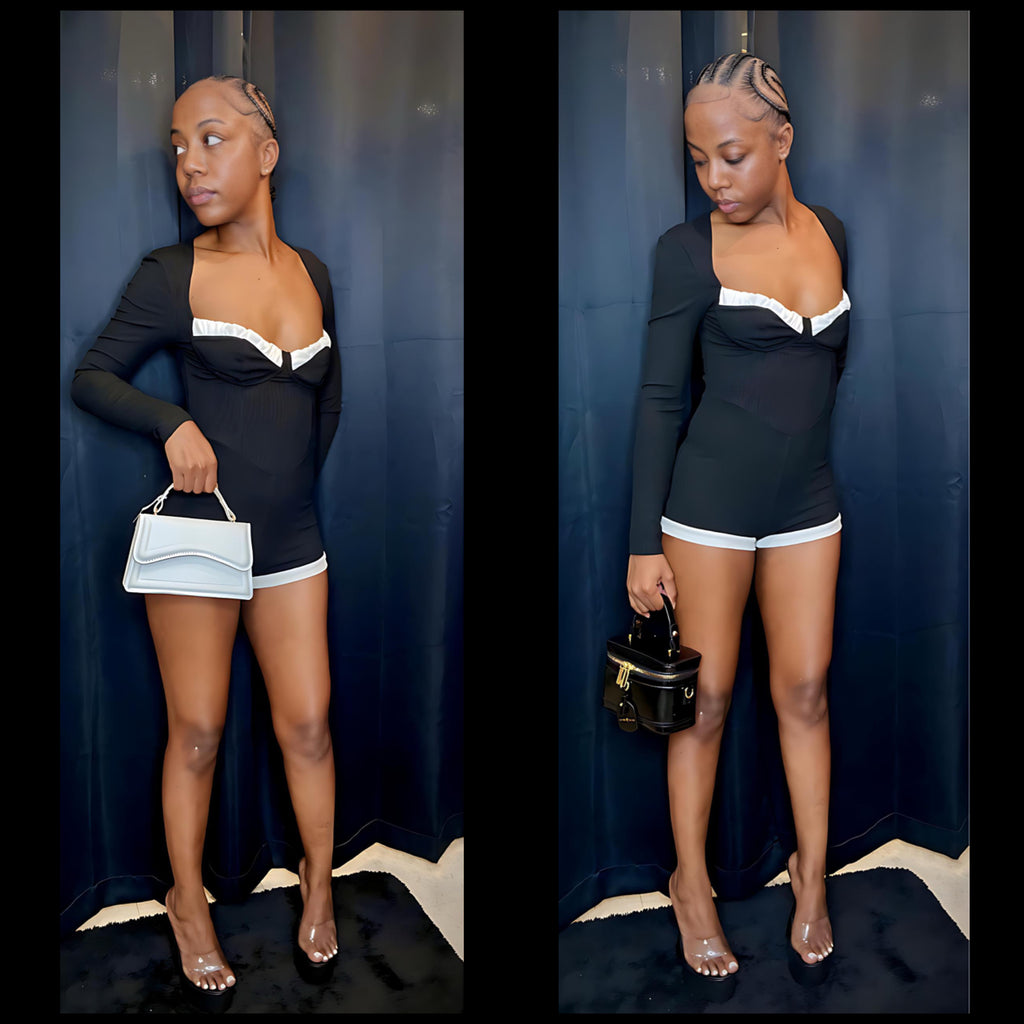 “Heauxllywood Nights” black & white Romper