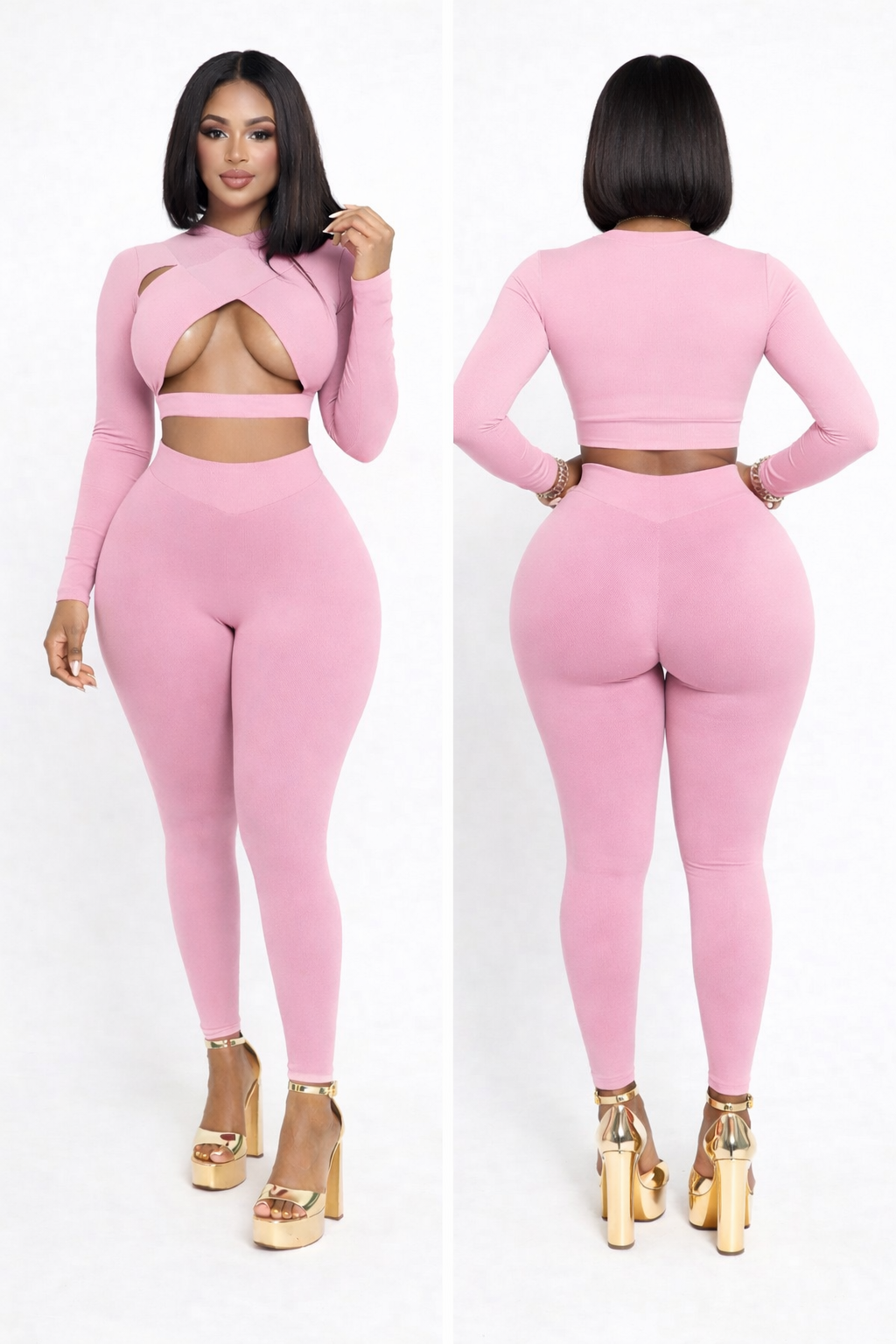 “Blush Pressure” cutout pink set