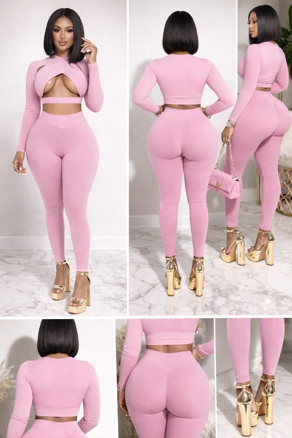 “Blush Pressure” cutout pink set