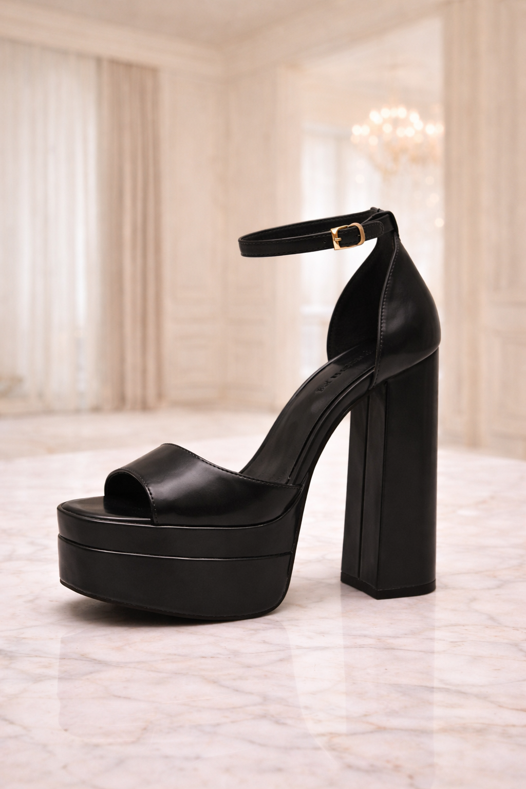 “Midnight Muse” black Platform Heels
