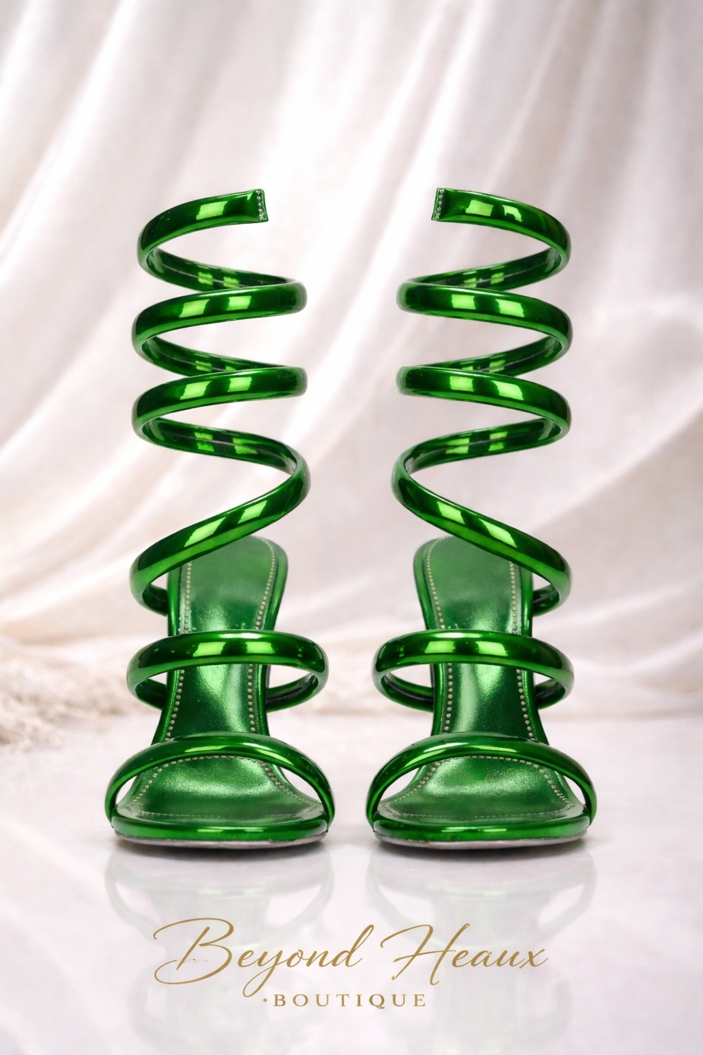 “Emerald Envy” green Spiral Heel