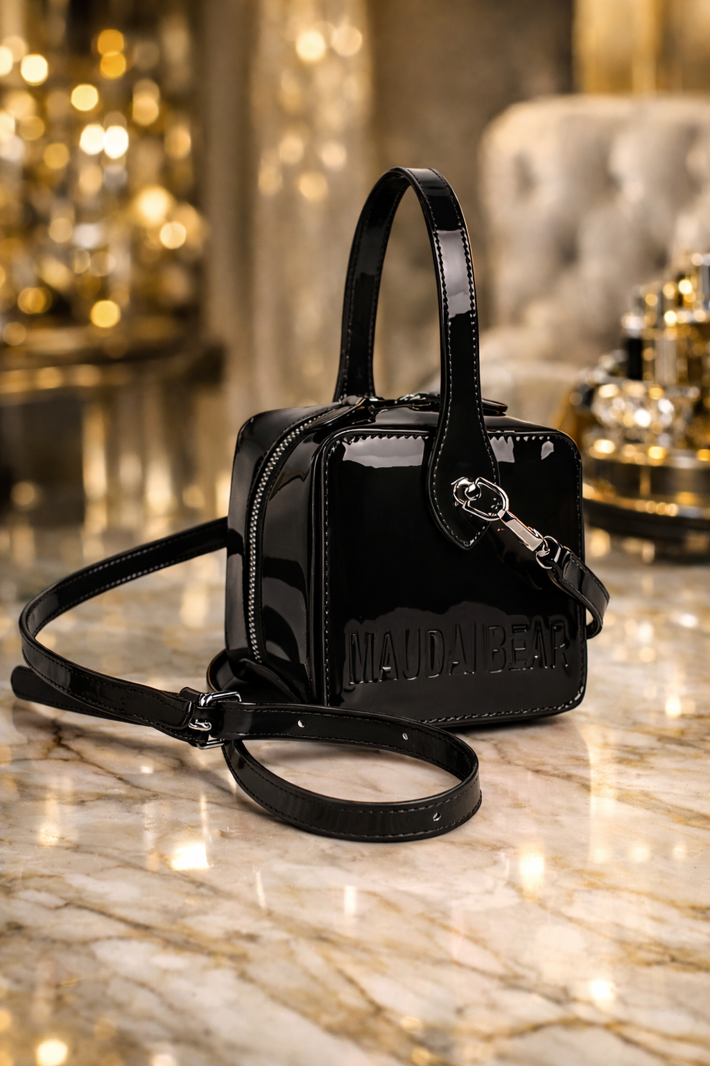 Black Patent Mini Luxe Bag