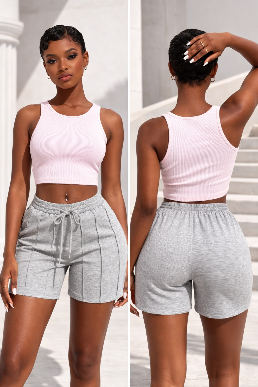 “Sculpt Lounge Shorts” grey