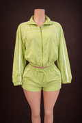 “Lucky Luxe Motion” Short Set- green & white