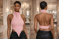 Beyond Heaux “Soft Statement” Ribbed Halter Top – Blush Pink