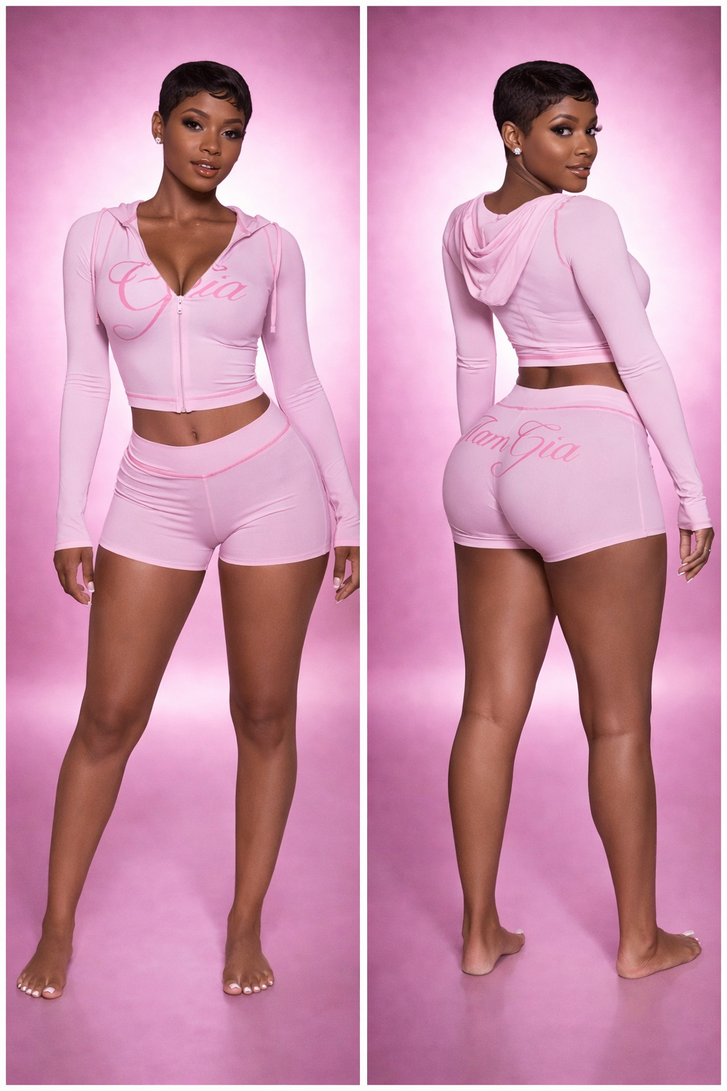 Pink Pressure “Gia Gang” Short Set -pink