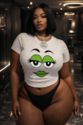 “Green Eyed Envy” Full size PLUS SIZE Tee (Not cropped)