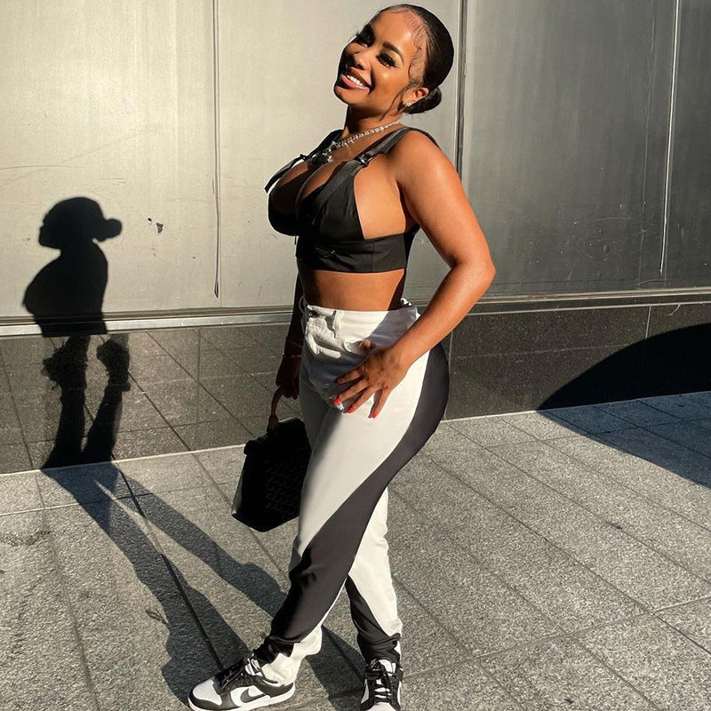 “Split Decision Contour Pants”- black & white