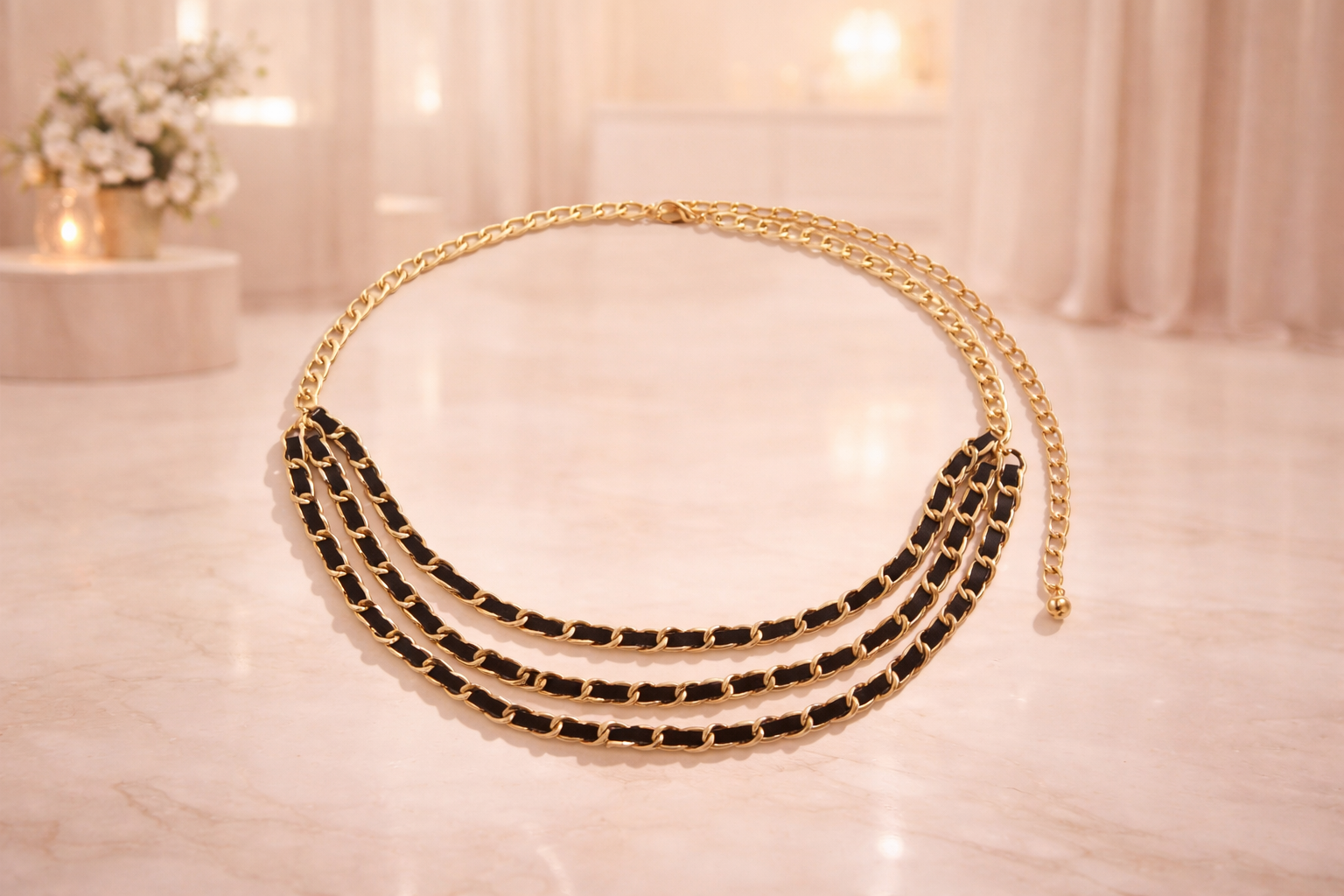 “Midnight Link Luxe Waist Chain”(Gold)