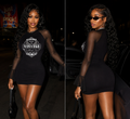 “Vintage Vixen Mini Dress” - black & white